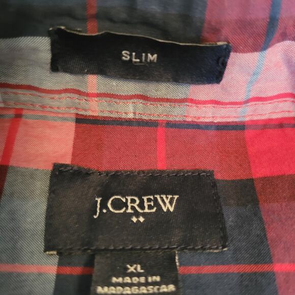 J Crew Mens size XL Slim Button Down Color Plaid Long Sleeve - Picture 8 of 9